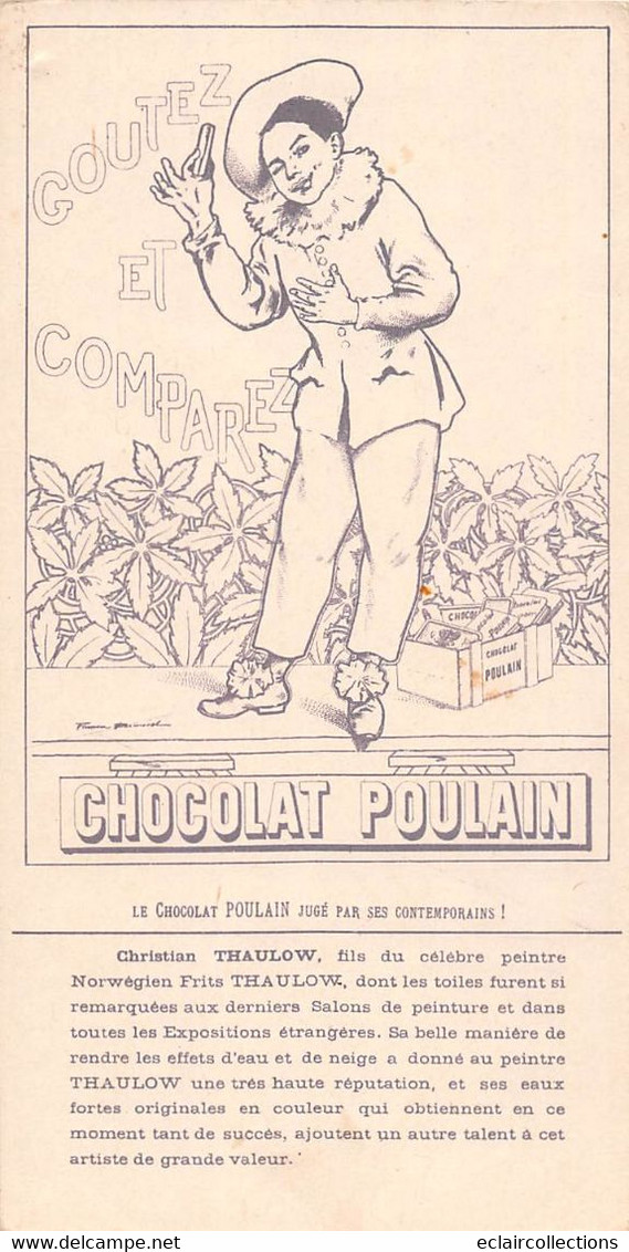Image  17.5 X 9 Cm     Cheval De Bois  Avec Photo   Publicité  Chocolat Poulain   . Lass Et Pécaud   (voir Scan) - Sonstige & Ohne Zuordnung