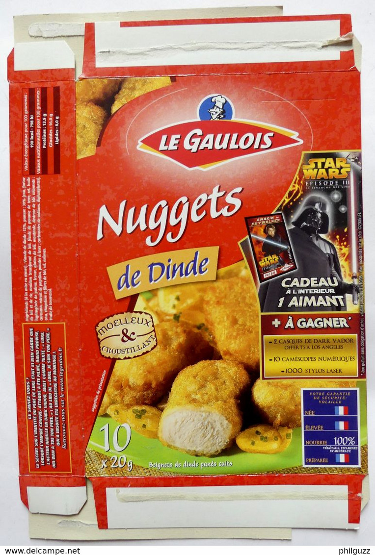 EMBALLAGE NUGGETS LE GAULOIS BOITE STAR WARS EPISODE III 2005 ( Sans Magnet ) - Objets Publicitaires