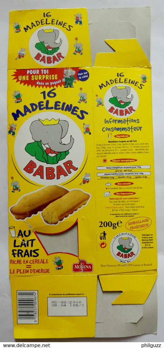 EMBALLAGE MORINA BOITE BABAR  2000 DE BRUNHOFF - Objets Publicitaires