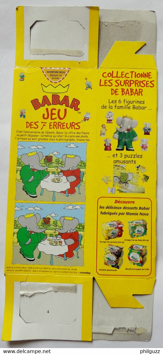 EMBALLAGE MORINA BOITE BABAR  2000 DE BRUNHOFF - Objets Publicitaires