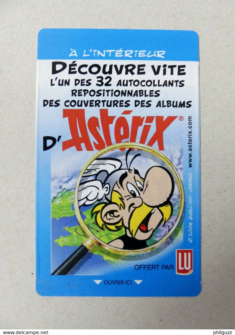 EMBALLAGE LU GALETTES BRETONNES BOITE ASTERIX 2004 AVEC SON AUTOCOLLANT (1) - Objets Publicitaires