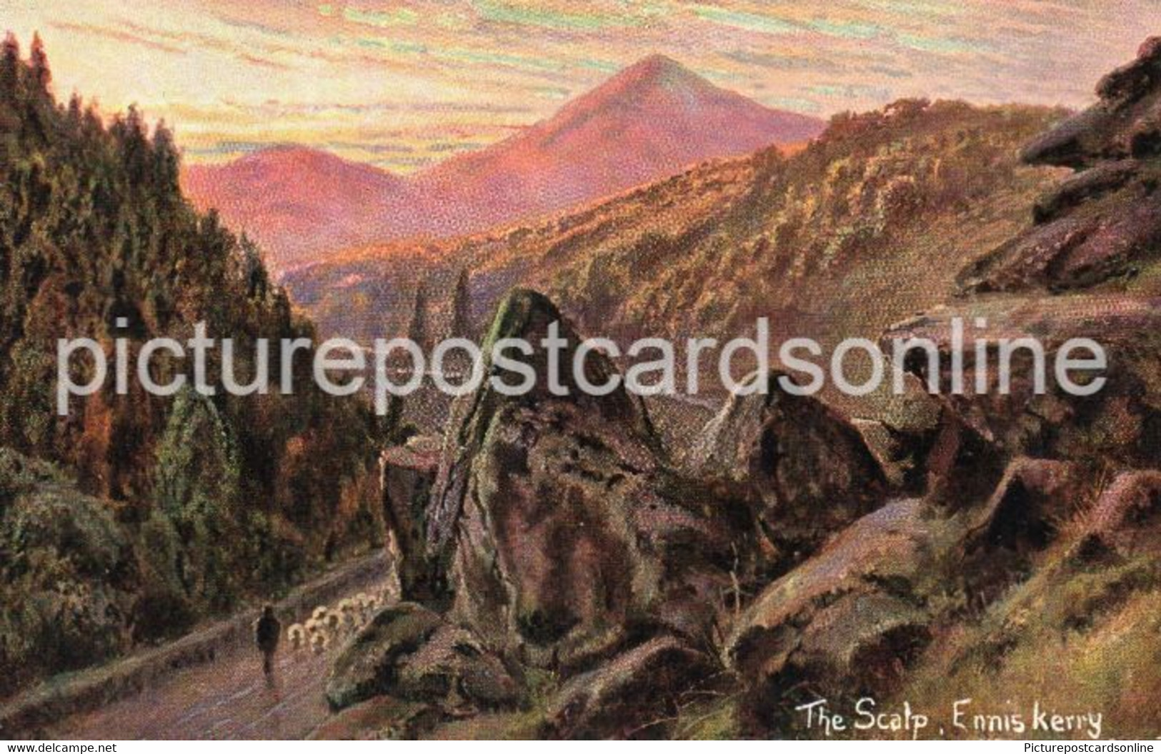 THE SCALP ENNISKERRY OLD COLOUR POSTCARD IRELAND BY S. HILDESHEIMER NO 5337 - Wicklow