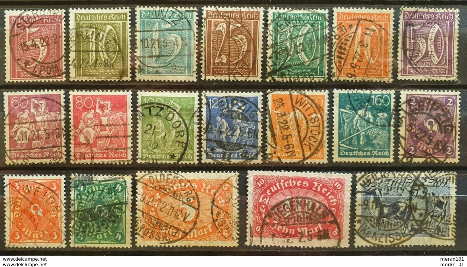 Deutsches Reich 1921, Mi 158-76 Gestempelt - Used Stamps