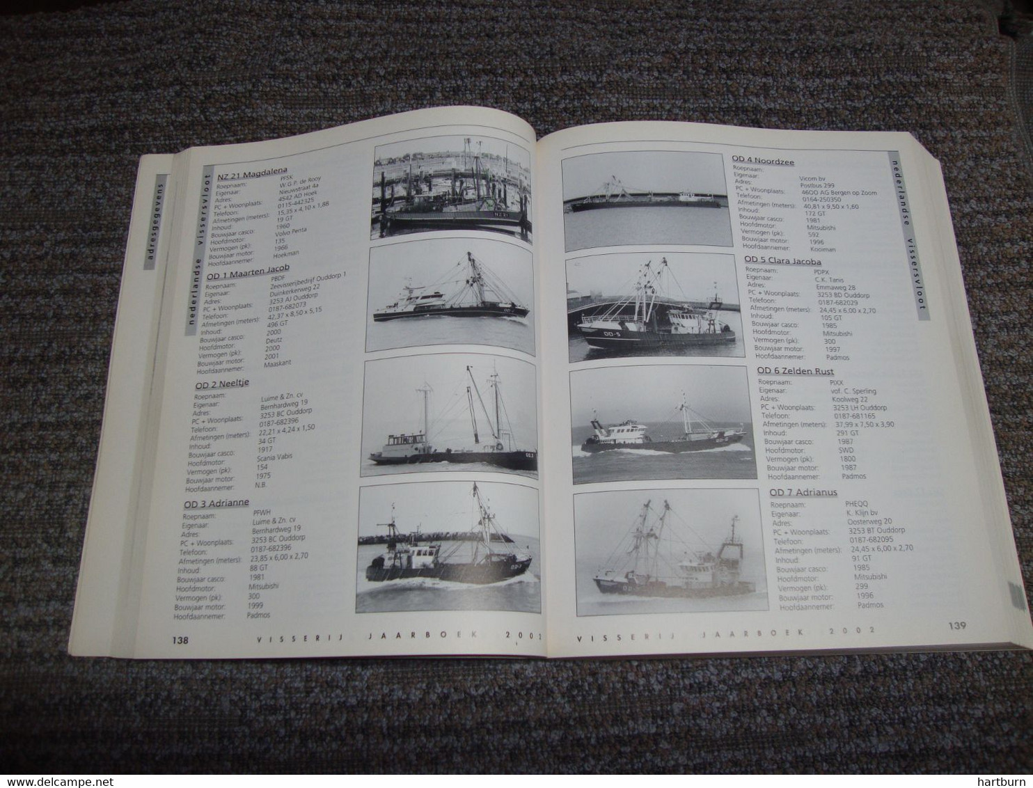 Visserij Jaarboek 2002 (Bak - Gar) Visserij, Vissersboot, Pêche En Mer - Pratique