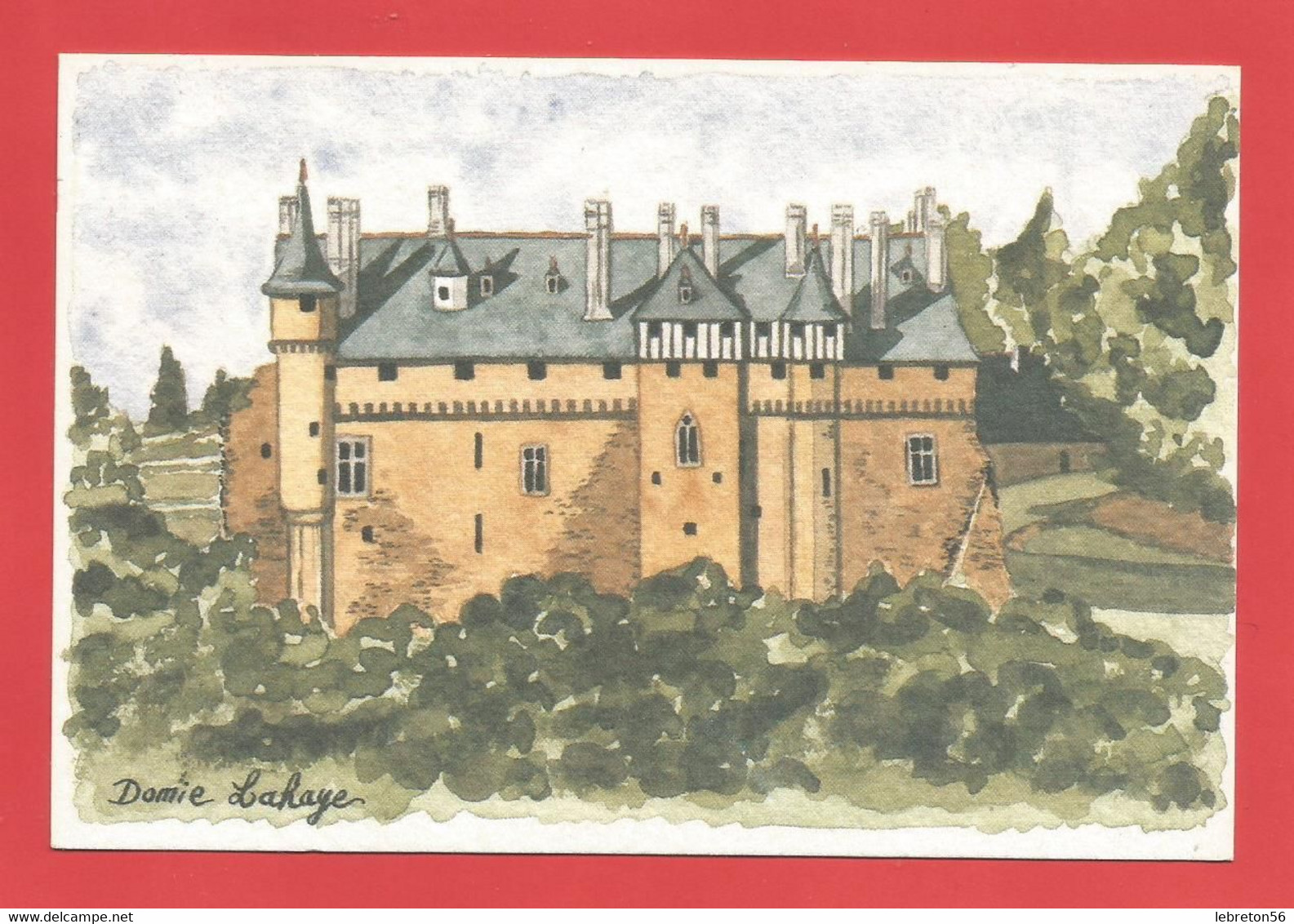 C.P.M.( 22 ) « PLOËZAL »   Jolie Aquarelle : Le Château De La Roche Jagu ( 1405 )    X2 Phts - Ploëzal