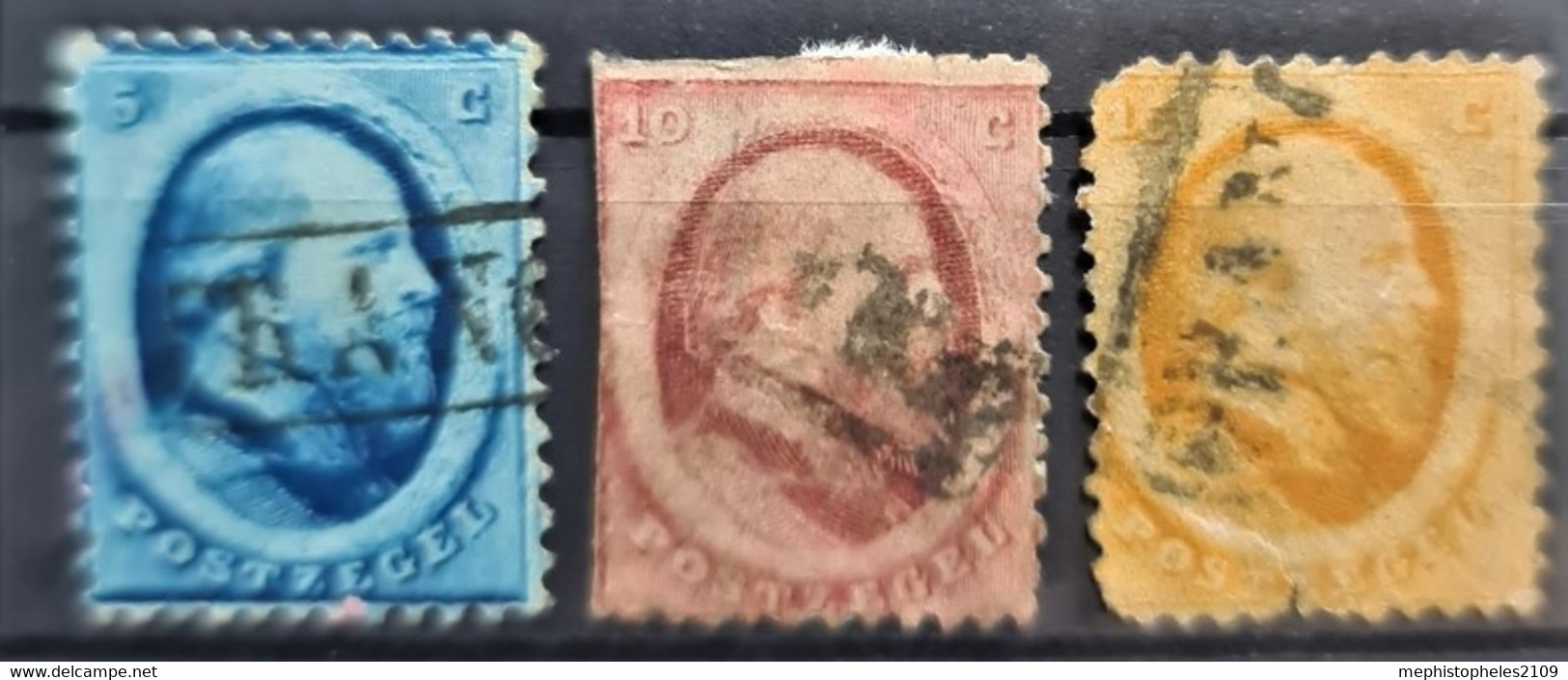 NETHERLANDS 1864 - Canceled - Sc# 4-6 - Used Stamps