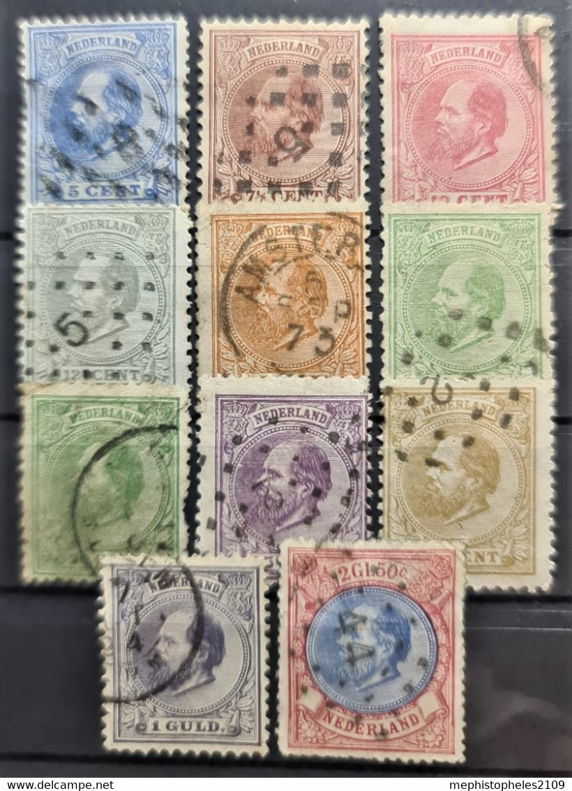 NETHERLANDS 1872/88 - Canceled - Sc# 23-33 - Complete Set! - Used Stamps