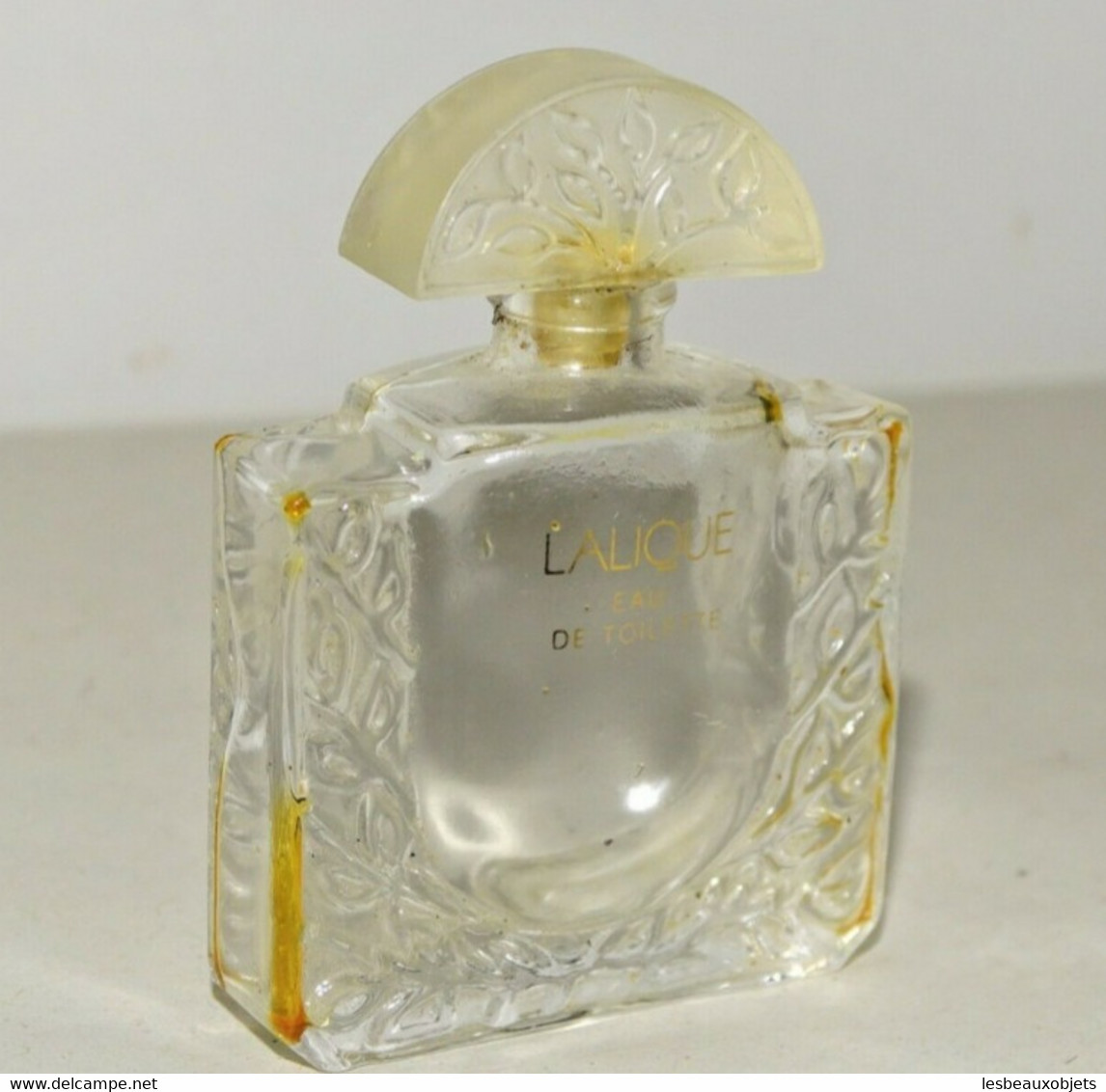 ANCIEN FLACON MINIATURE LALIQUE EAU DE TOILETTE Avec BOUCHON Collection Vitrine Il Est Vide - Miniatures (sans Boite)