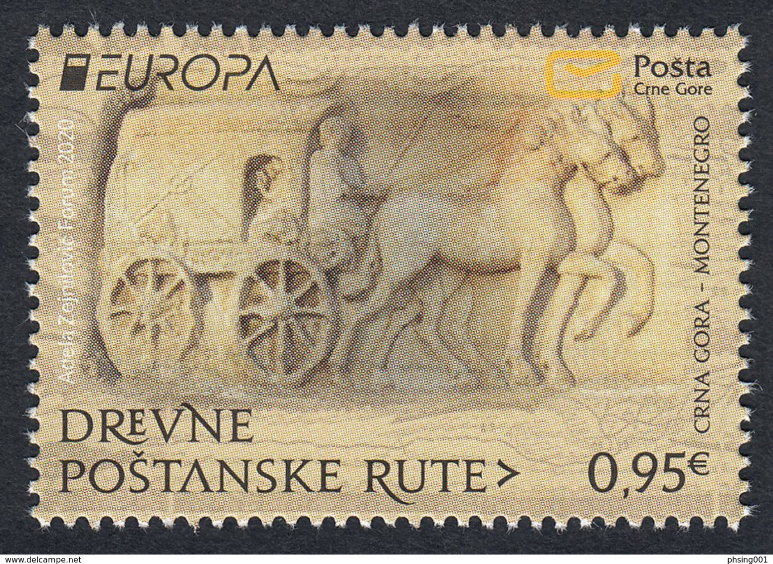 Montenegro 2020 Europa CEPT Ancient Postal Routes Stage Coach Horses Fauna MNH - 2020