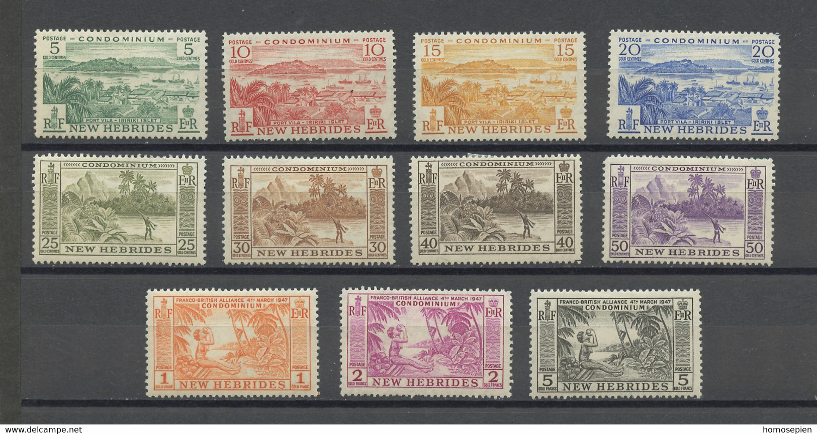 Nouvelles Hébrides - Neue Hebriden - New Hebrides 1957 Y&T N°186 à 196 - Michel N°177 à 182 * - Divers - En Anglais - Unused Stamps
