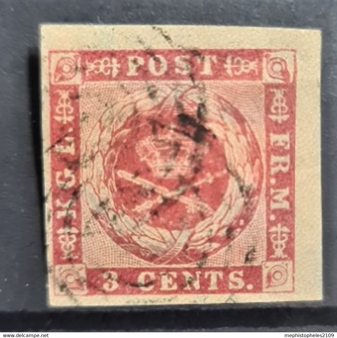 DANISCH WESTINDIES 1856 - Canceled - Sc# 1 - 3c - Denmark (West Indies)