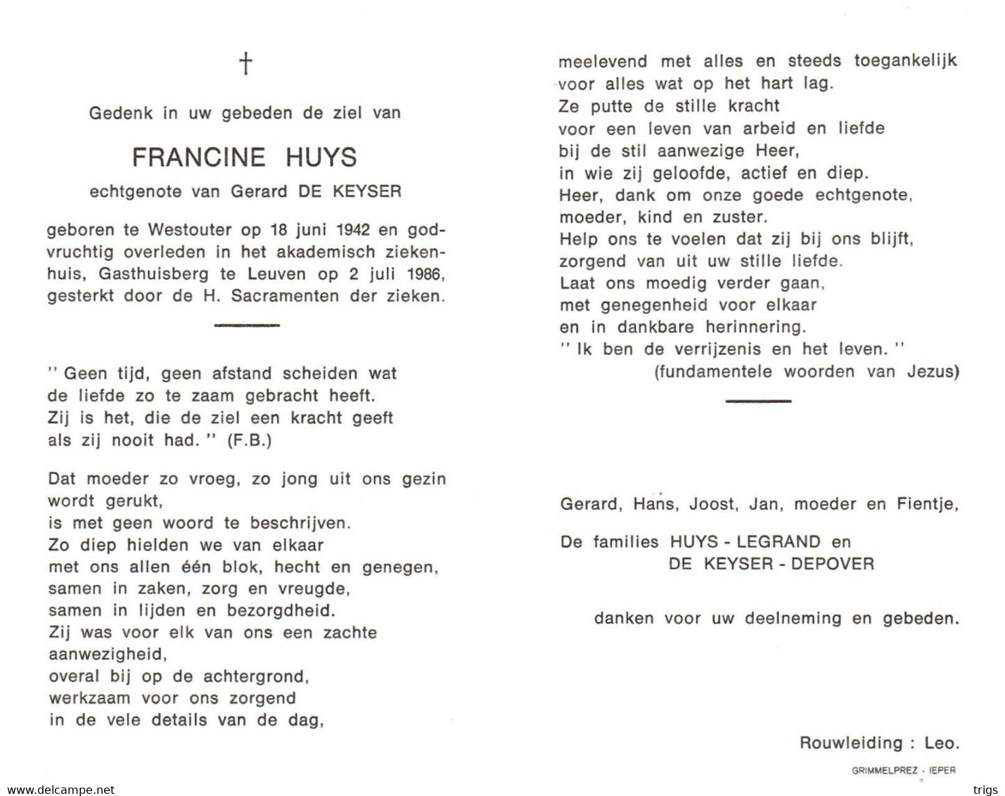 Francine Huys (1942-1986) - Santini