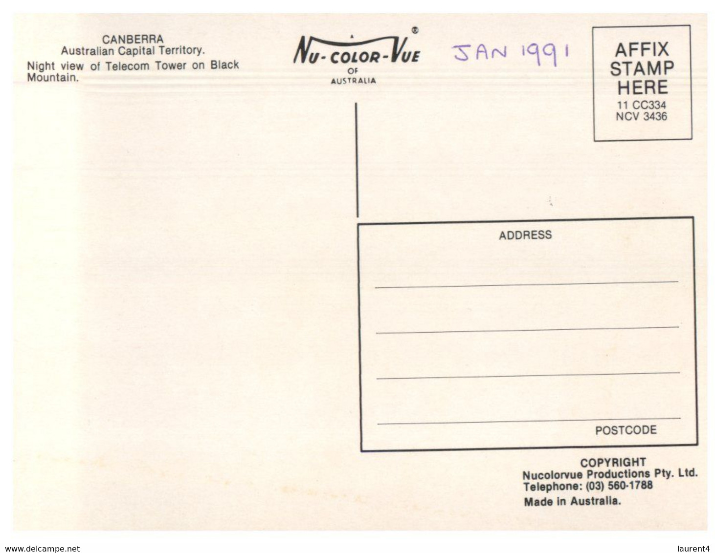 (WW 27) Australia - ACT - Canberra Telecom Tower - Canberra (ACT)