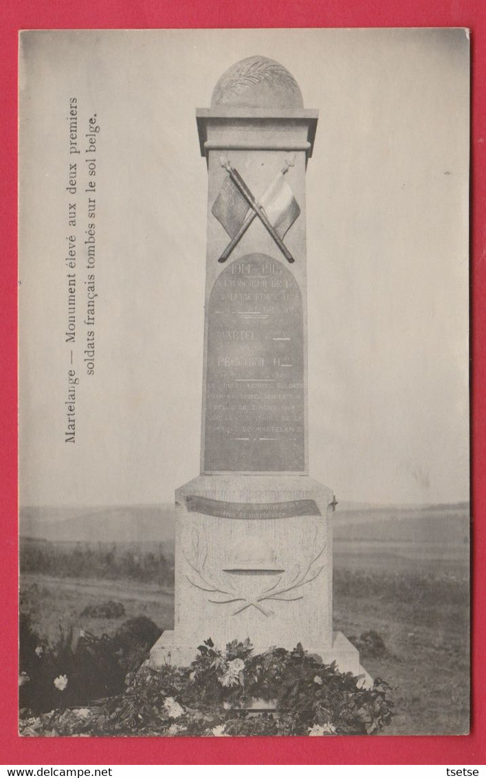 Martelange - Monument élevé Aux Deux Premiers Soldats Français Tombés Sur Le Sol Belge- Carte Photo ( Voir Verso ) - Martelange