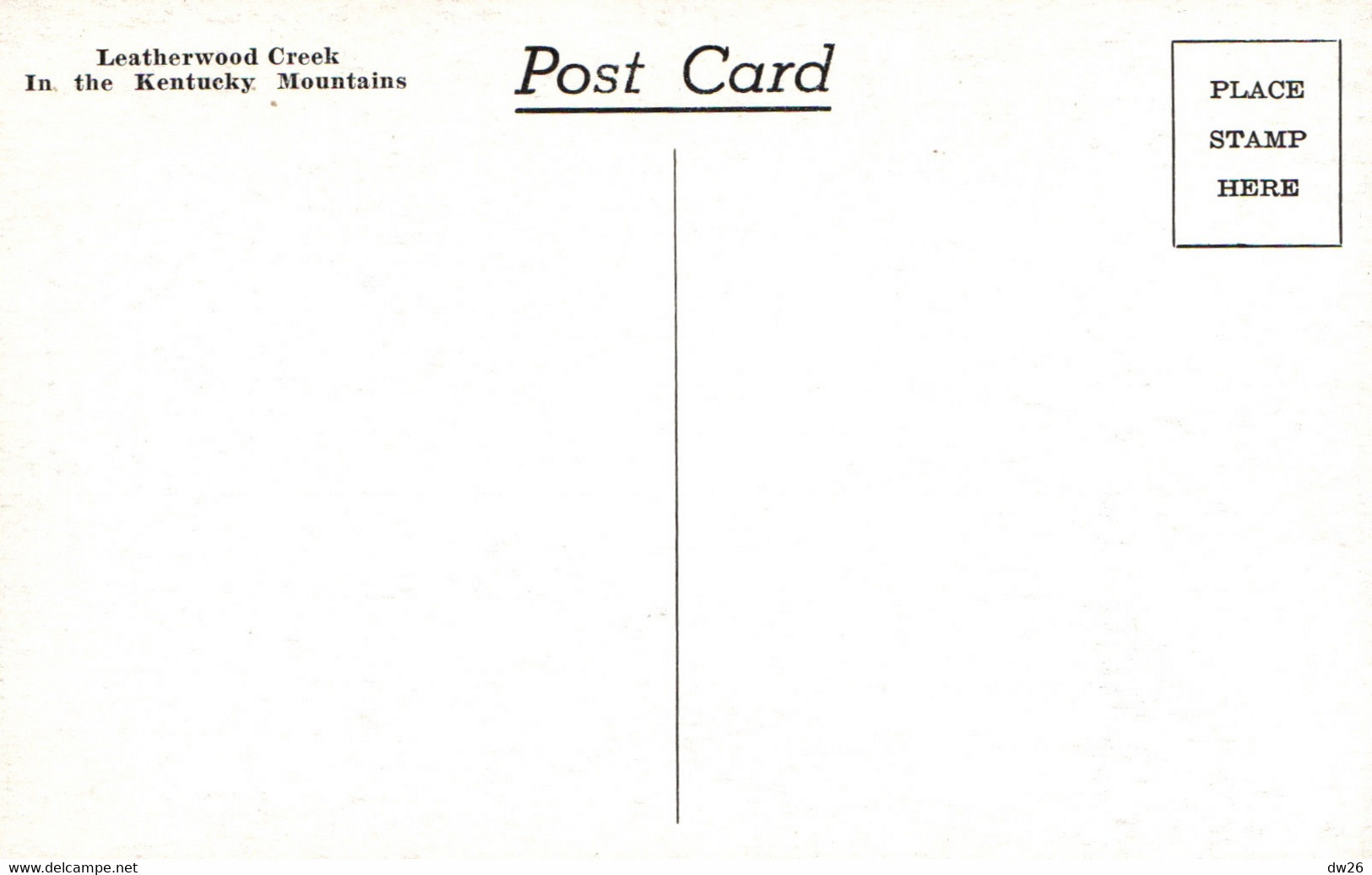 Leatherwood Creek In The Kentucky Mountains KY - Post Card Not Circulated - Other & Unclassified