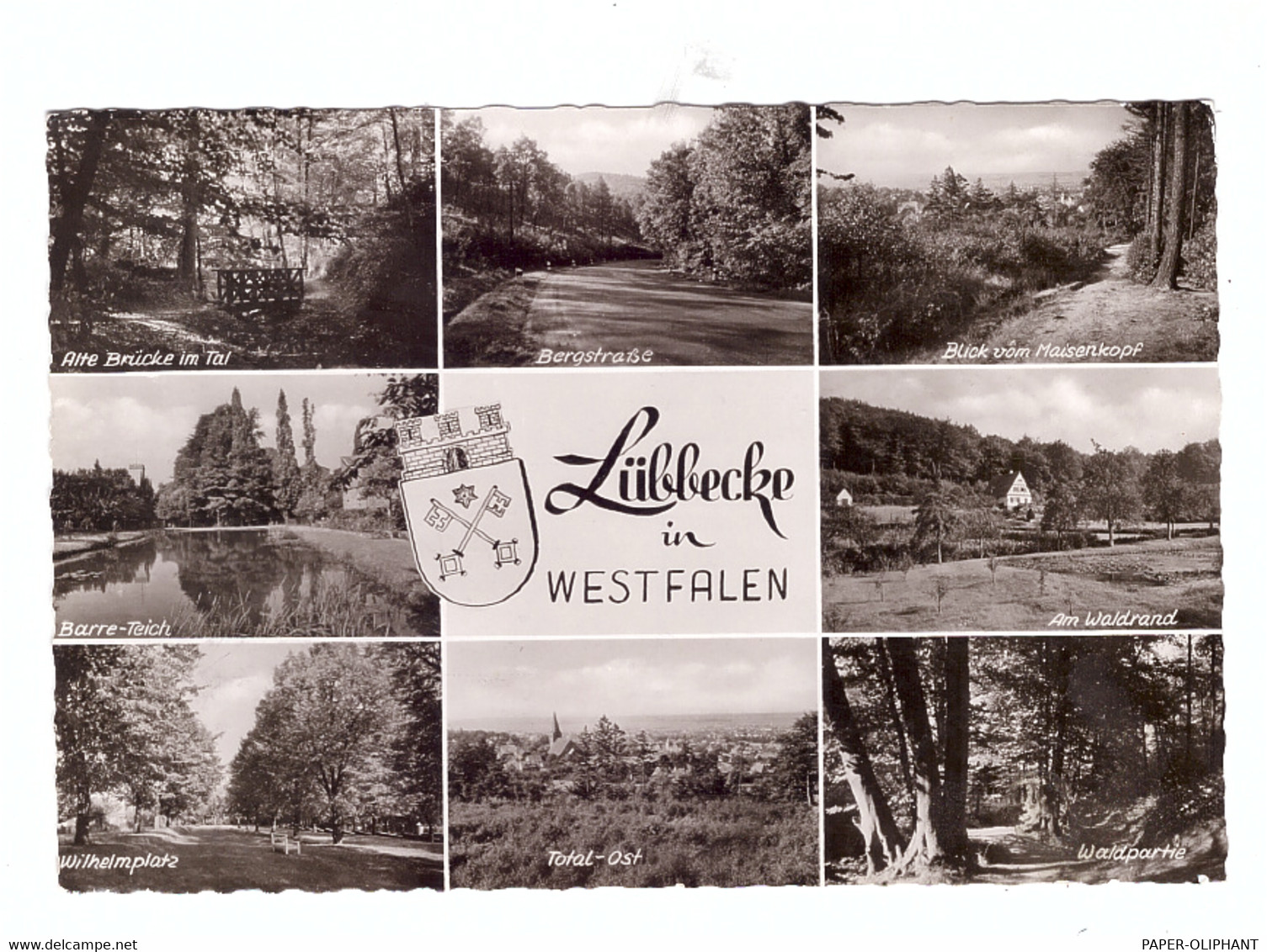 4990 LÜBBECKE, Mehrbild-AK, Landpost 4981 Oberbauernschaft, 1963 - Luebbecke