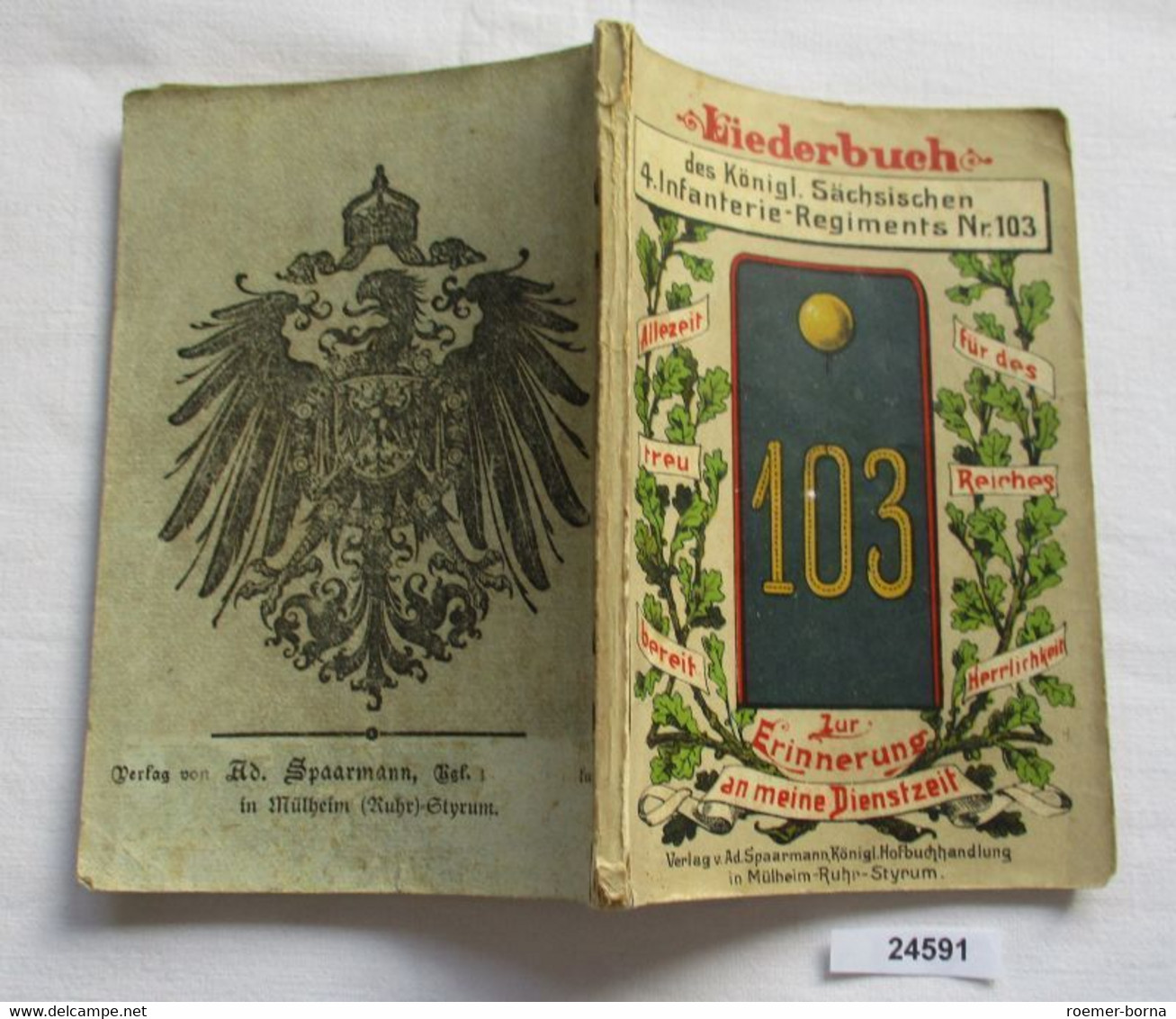 Liederbuch Des Königl. Sächs. 4. Infanterie-Regiments Nr. 103 - Musik