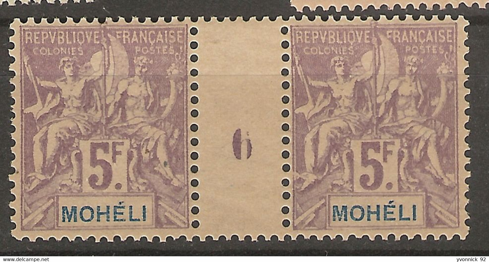 Mohélie_ Millésimes 5F- (1906)- Neuf - Ongebruikt