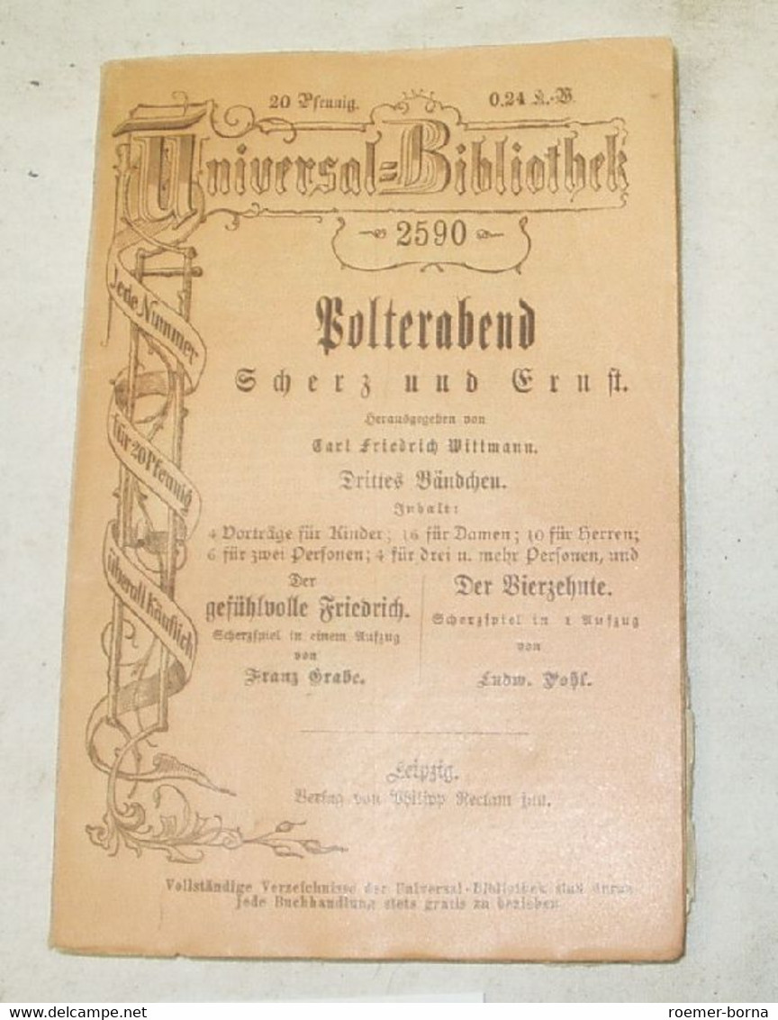 Polterabend Scherz Und Ernst - Um Vortrag Und Zur Aufführung In Familienfeiern, 3. Bändchen - Humour