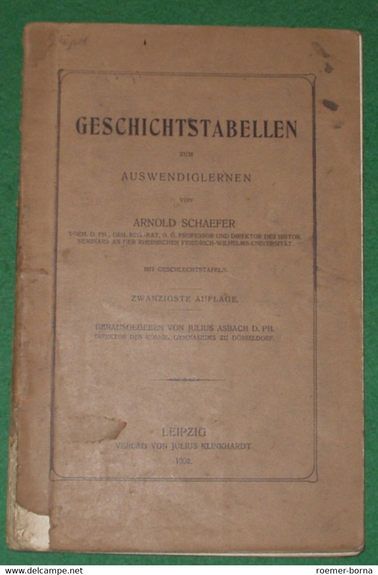 Geschichtstabellen Zum Auswendiglernen - Livres Scolaires