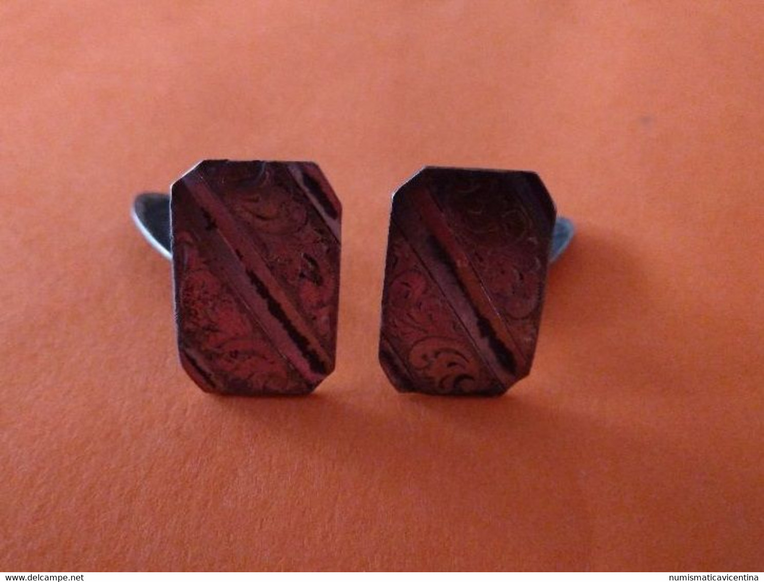 Gemelli Da Camicia Coppia In Argento Anni '30 Silver Cufflinks Boutons De Manchette Silberne Manschettenknöpfe - Bottoni Di Colletto E Gemelli