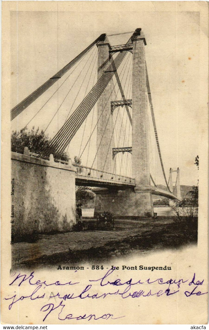 CPA ARAMON - Le Pont Suspendu (458422) - Aramon