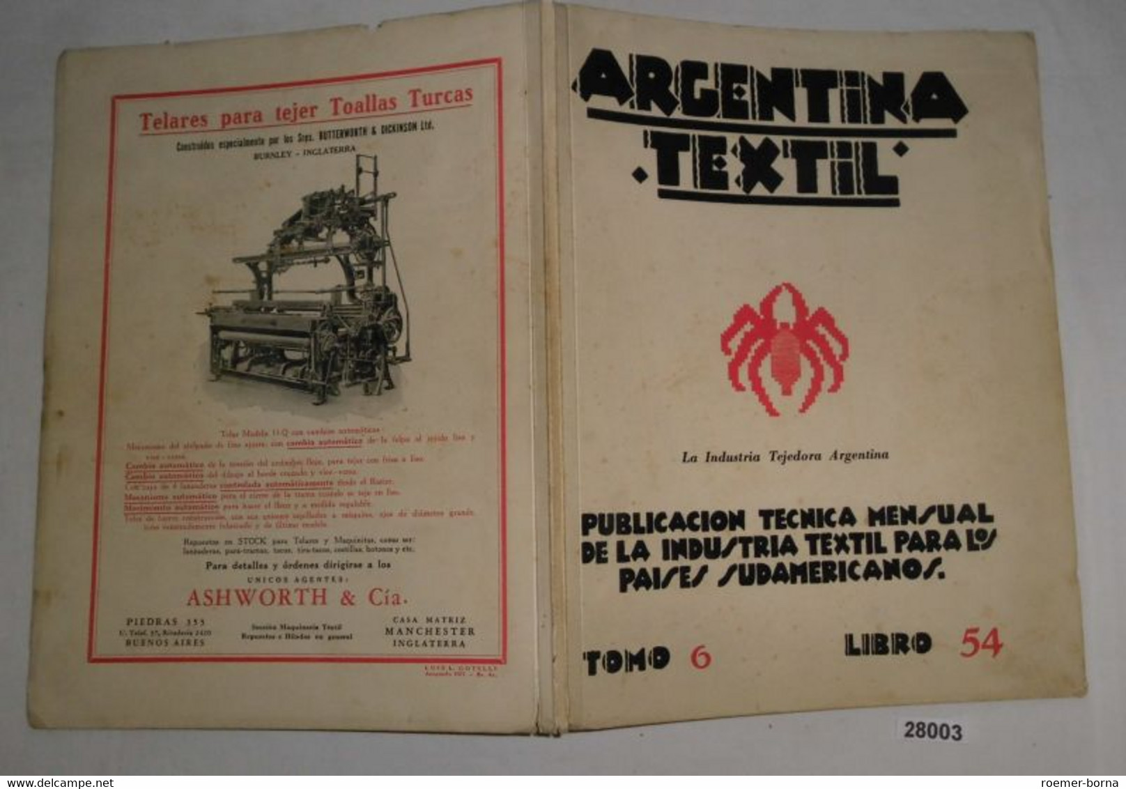Argentina Textil - Publicacion Tecnica Mensual De La Industria Textil Para Los Paises Sudamericanos (Tomo 6, Libro 54, B - Sonstige & Ohne Zuordnung