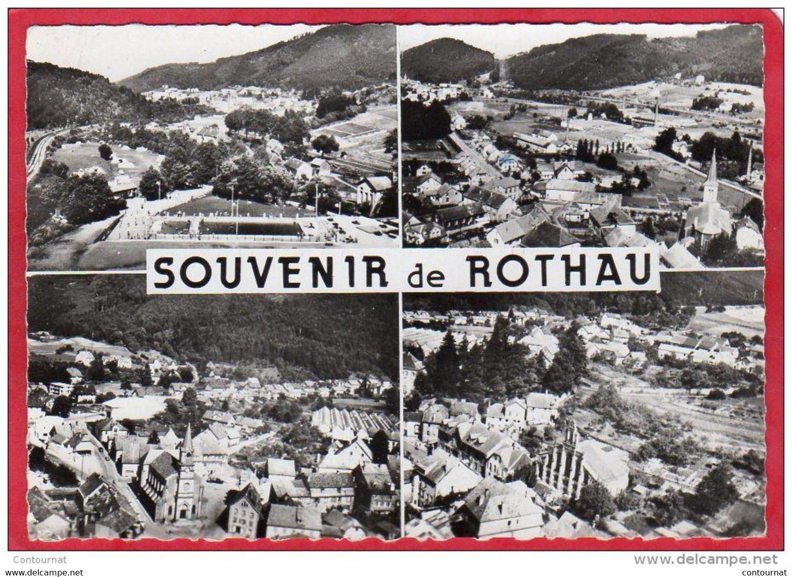 CPSM 67 ROTHAU Souvenir De  En Avion Au Dessus De Piscine Vue Sur La Claquette Le Centre  * Format CPM - Rothau