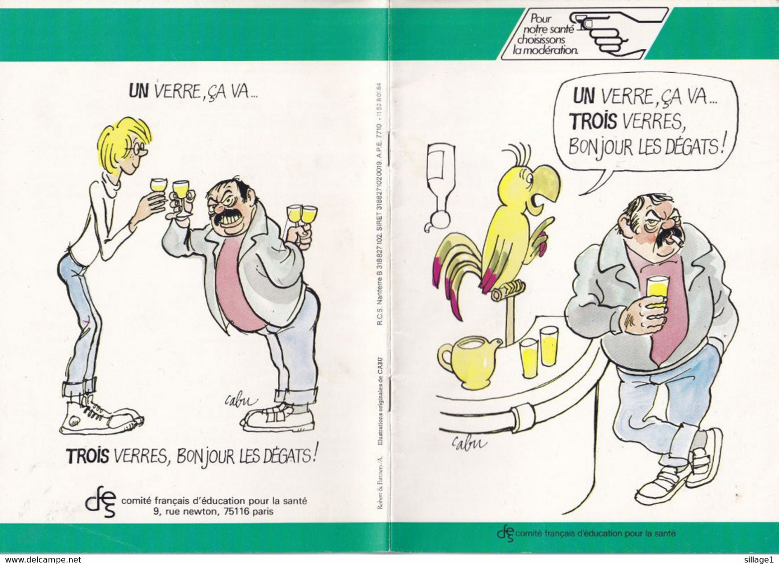 CABU Illustrations Originales De CABU - 1984 - Livret De 16 Pages Du Comité Français D'éducation Pour La Santé - Cabu