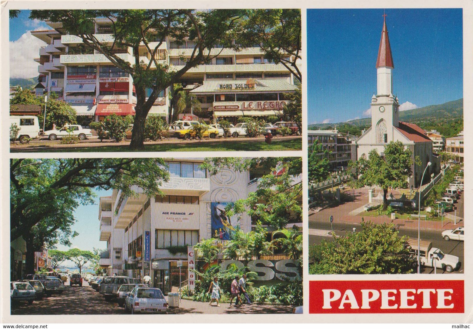 TAHITI - PAPEETE  Cathédrale Et Centre Valma - Voyagée 1995 - Ed. Pacific Promotion - Polynésie Française