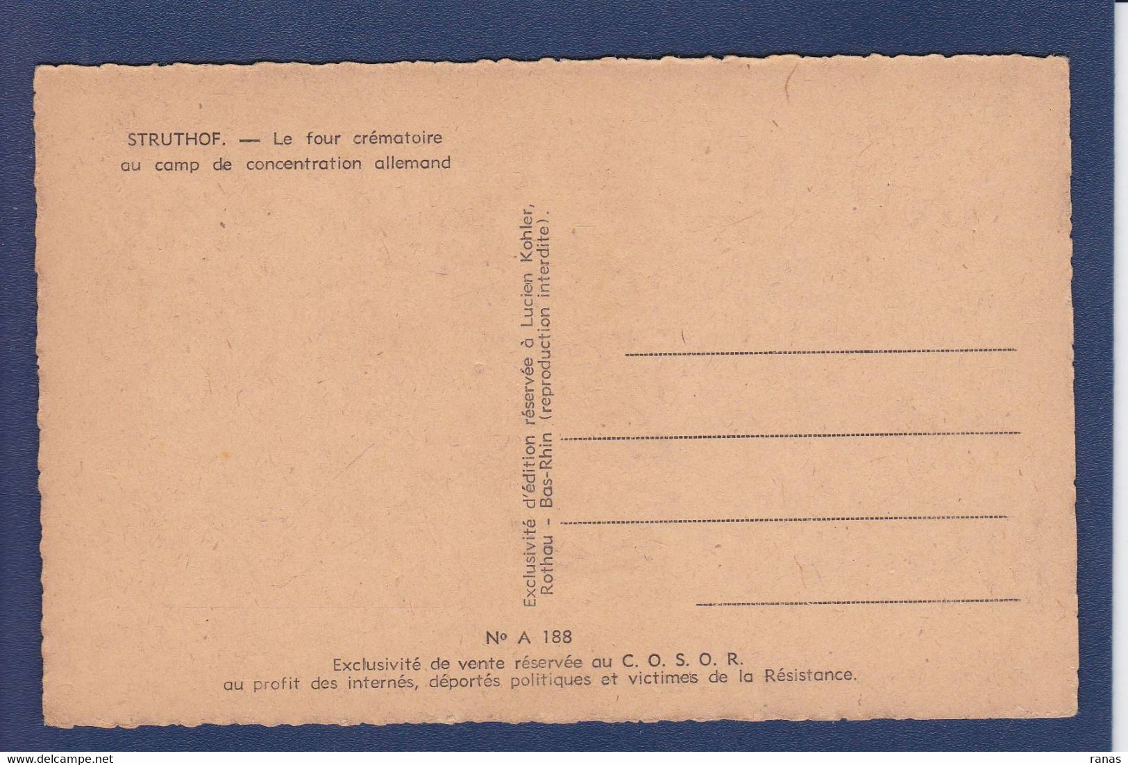 CPA [67] Bas Rhin Camp De Concentration De Natzweiler-Struthof Voir Dos Guerre War Alsace WWII Four Crématoire - Otros & Sin Clasificación