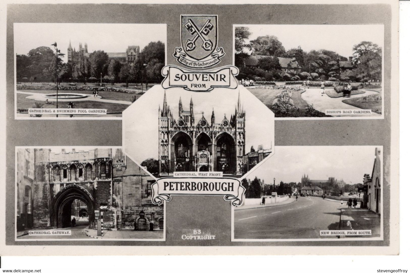 Canada Ontario Peterborough Souvenir Multi Vue Cathedral Swimming Pool Gardens Gateway Bishop New Bridge - Peterborough