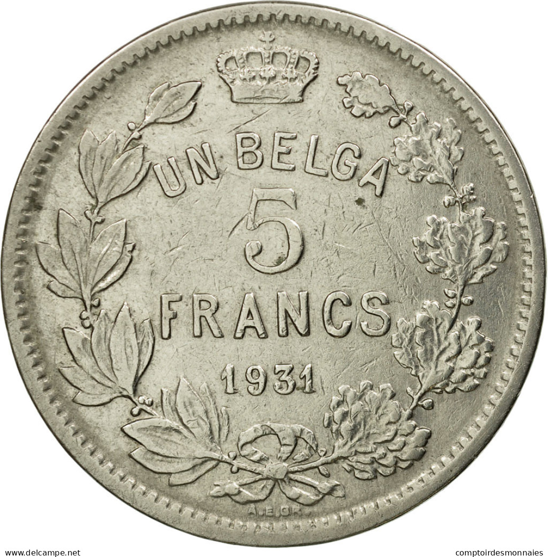 Monnaie, Belgique, 5 Francs, 5 Frank, 1931, TTB, Nickel, KM:97.1 - 5 Francs & 1 Belga