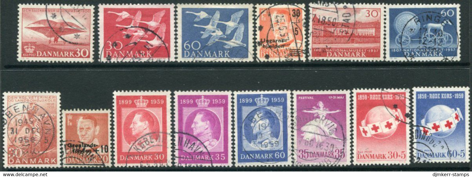 DENMARK 1956-59 Complete Issues, Used Michel 363-376 - Used Stamps