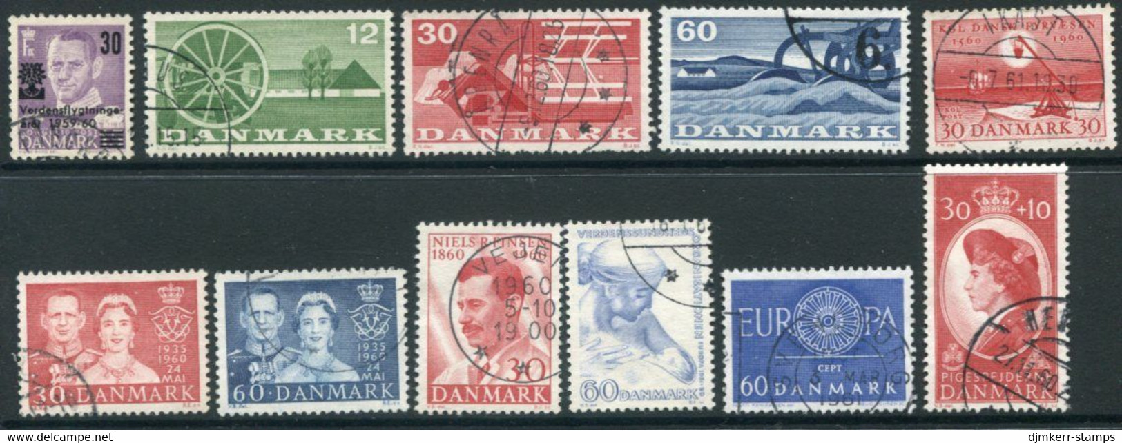 DENMARK 1960 Complete Issues, Used Michel 377-87 - Gebruikt