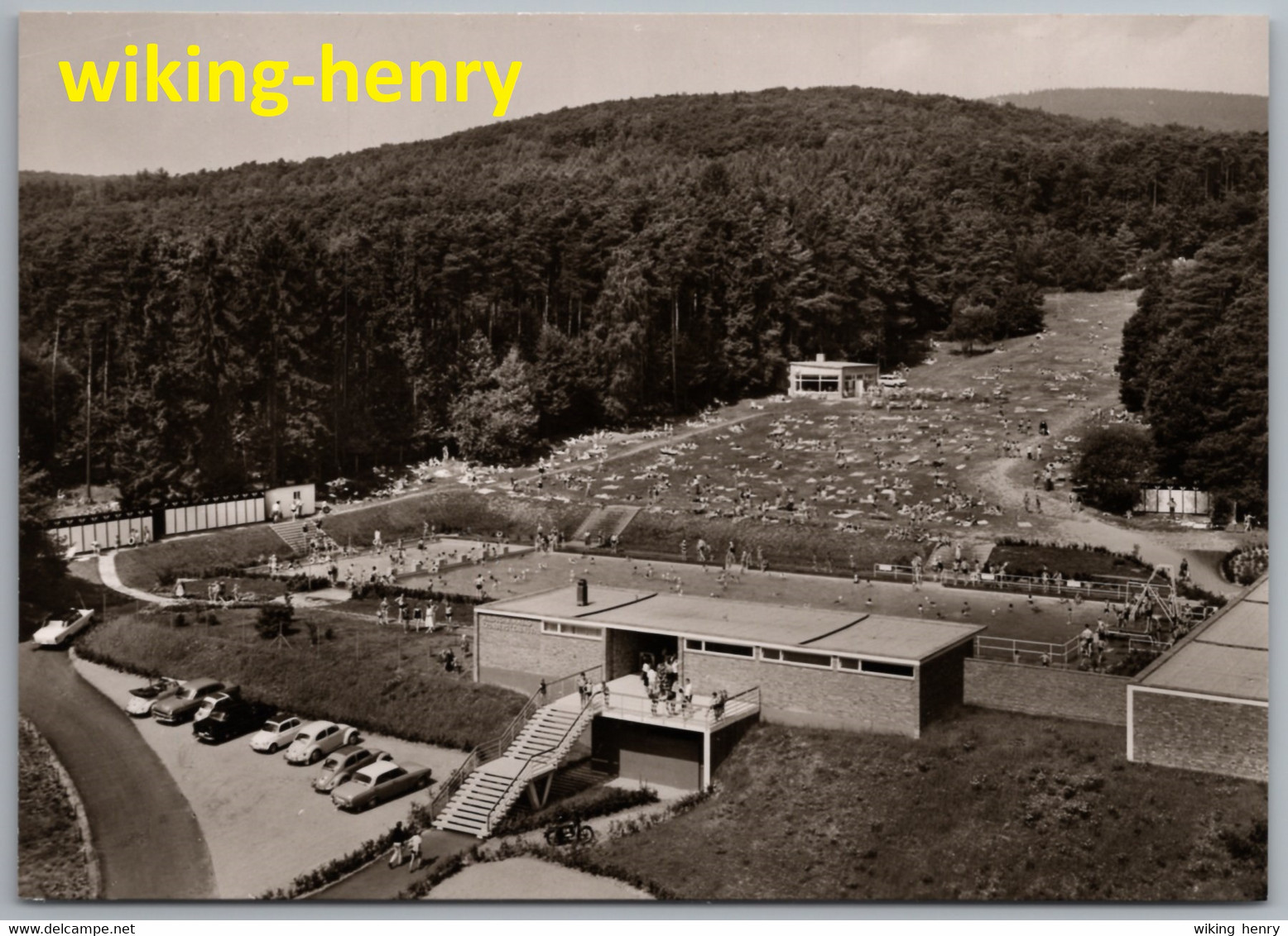 Kronberg Im Taunus - S/w Waldschwimmbad 2   Mit 3 VW Käfer Opel Rekord Und Ford Taunus - Kronberg