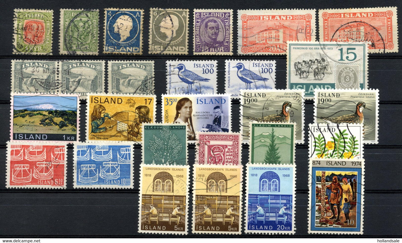 ICELAND - Small Collection Of Approx 25 Used Stamps. Including MICHEL #66. - Collections, Lots & Series