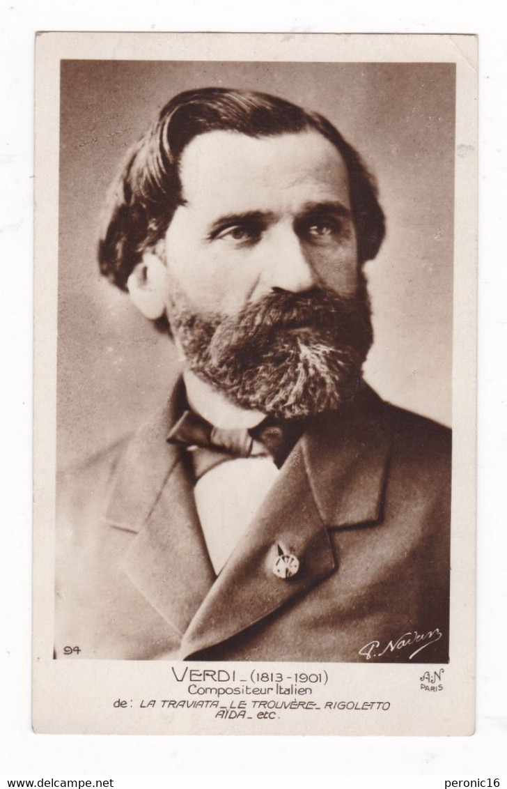 Jolie CPA Photo Compositeut Giuseppe Verdi, Phot. P. Nadar, Paris, 94 - Photos