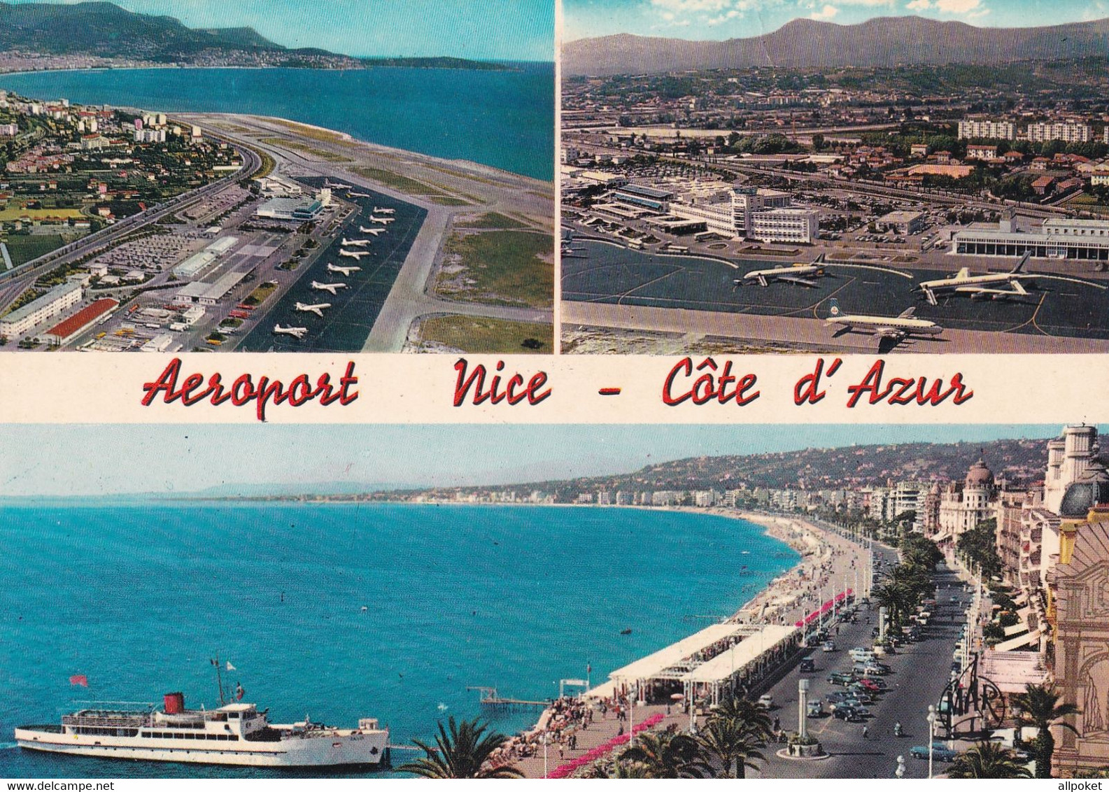 A13439-LA PROMENADE DES ANGLAIS, L'AEROPORT NICE COTE D'AZUR 1971 FRANCE USED STAMP POSTCARD - Aeronautica – Aeroporto