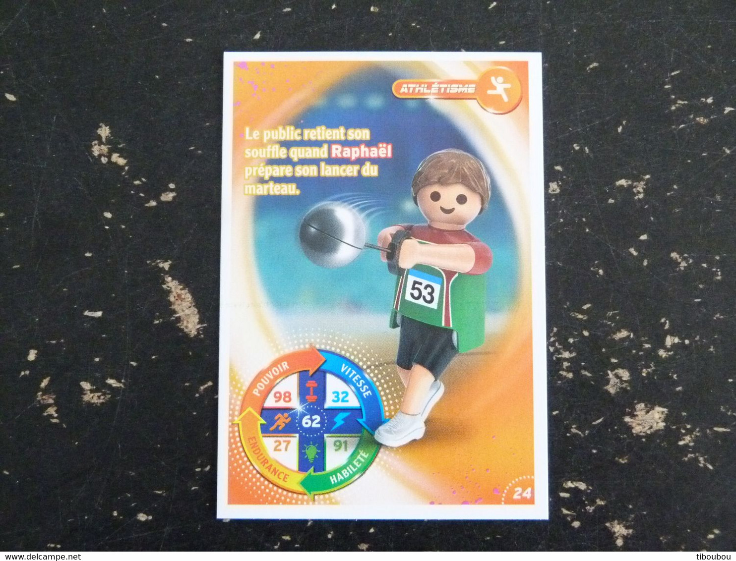 CARTE CARREFOUR PLAYMOBIL N° 24 - ATHLETISME MARTEAU - Other & Unclassified