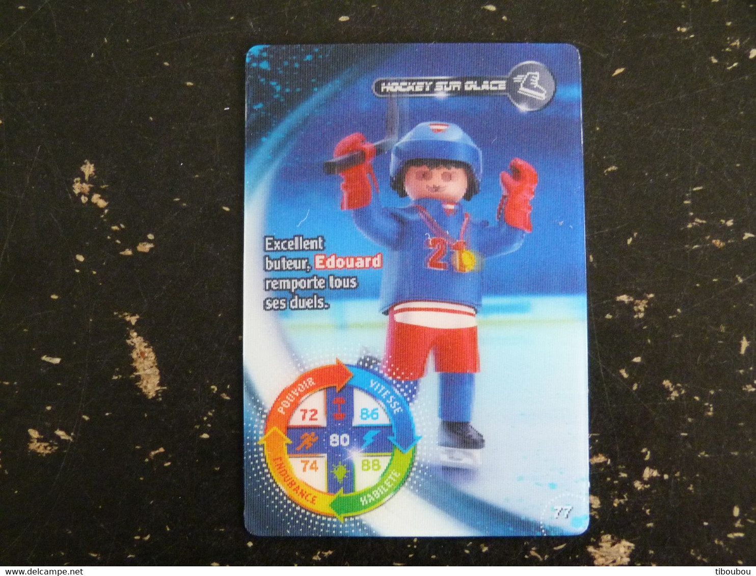CARTE CARREFOUR PLAYMOBIL N° 77 - HOCKEY SUR GLACE - Other & Unclassified