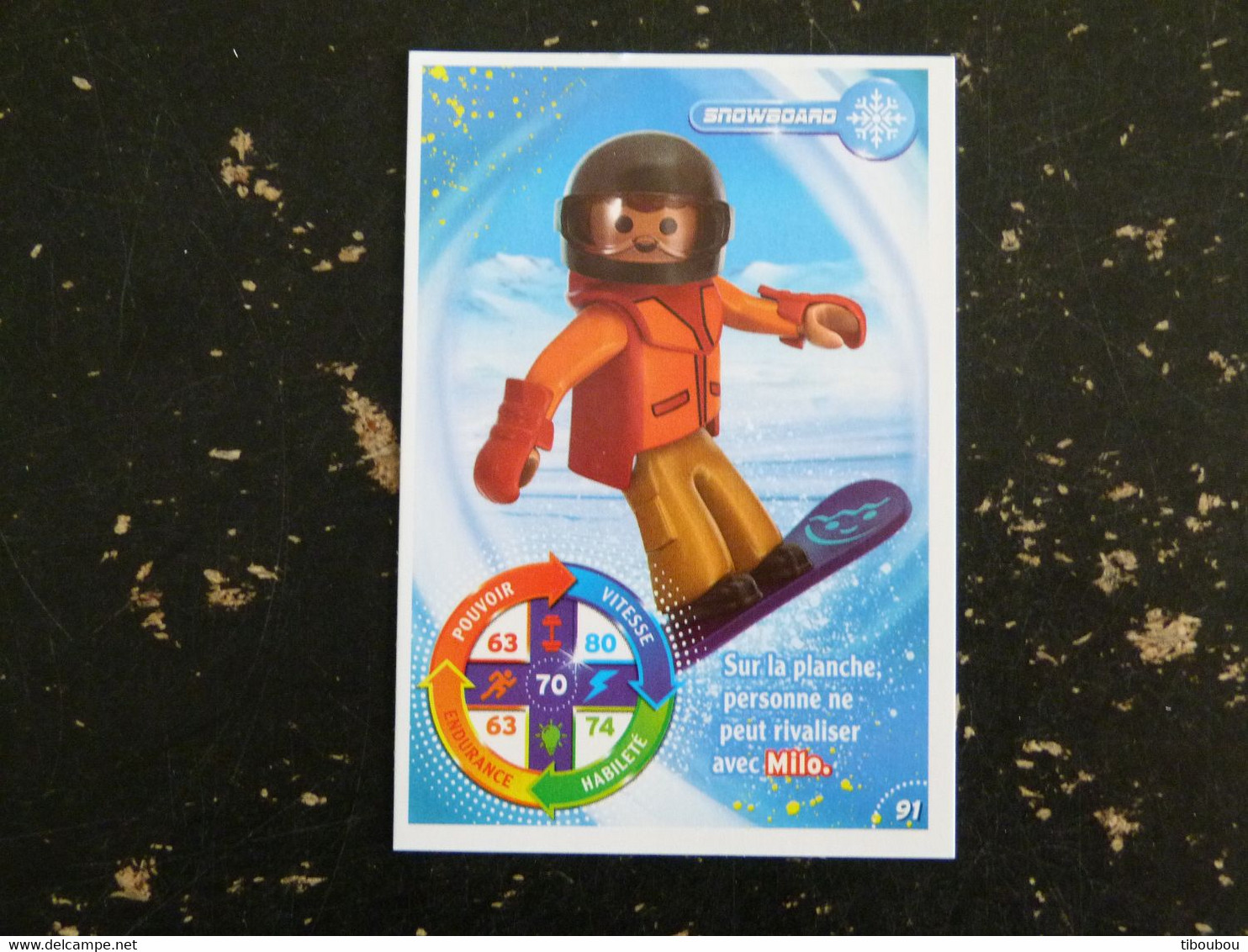 CARTE CARREFOUR PLAYMOBIL N° 91 - SNOWBOARD - Andere & Zonder Classificatie