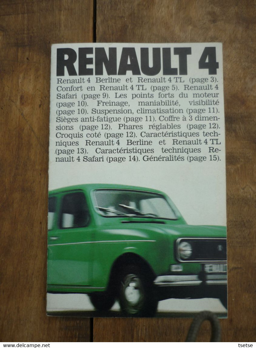 Revue ( Prospectus ) Renault R 4 ... Année 1977 - Auto