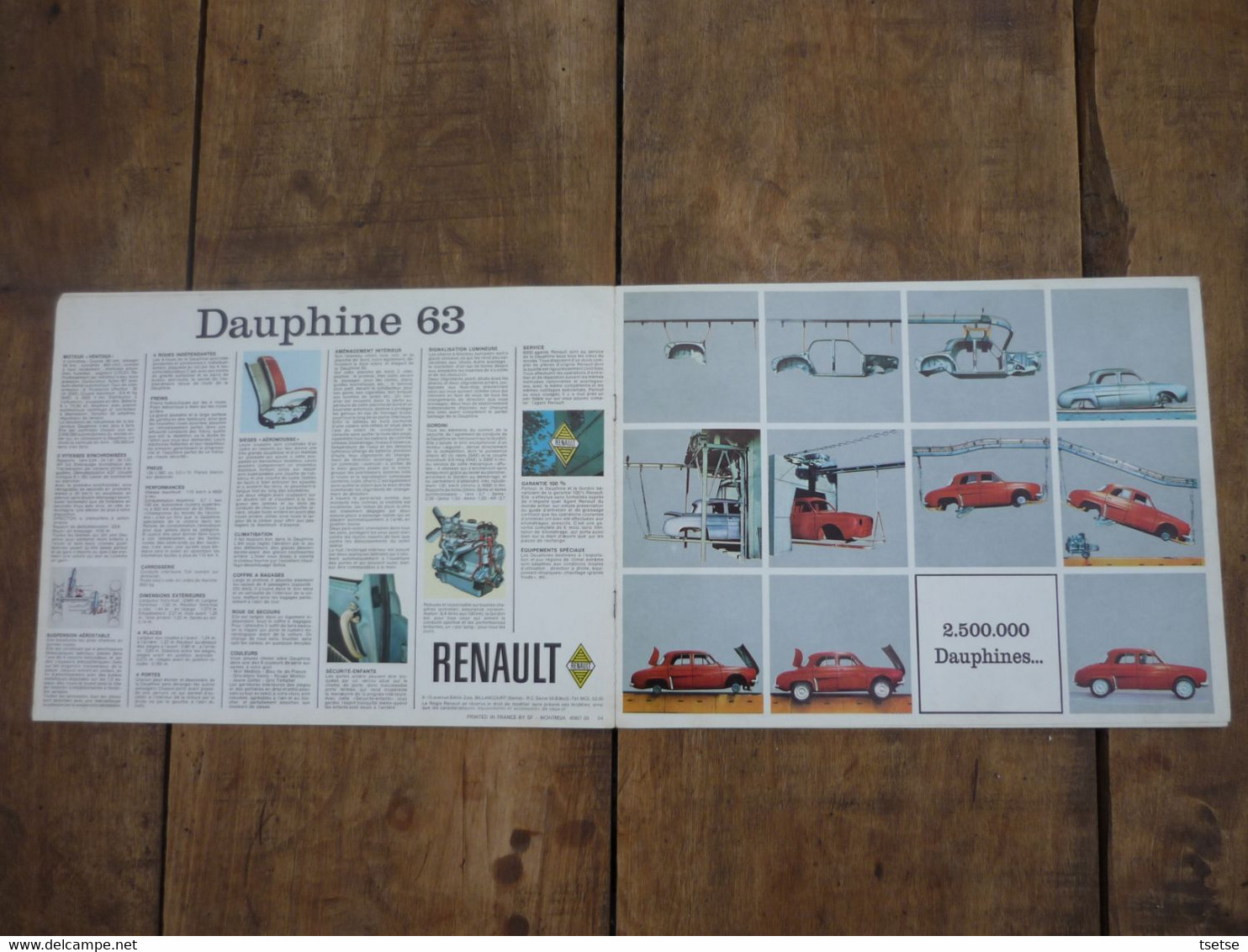 Revue ( Prospectus ) Renault Dauphine ... Année 1963 - Auto