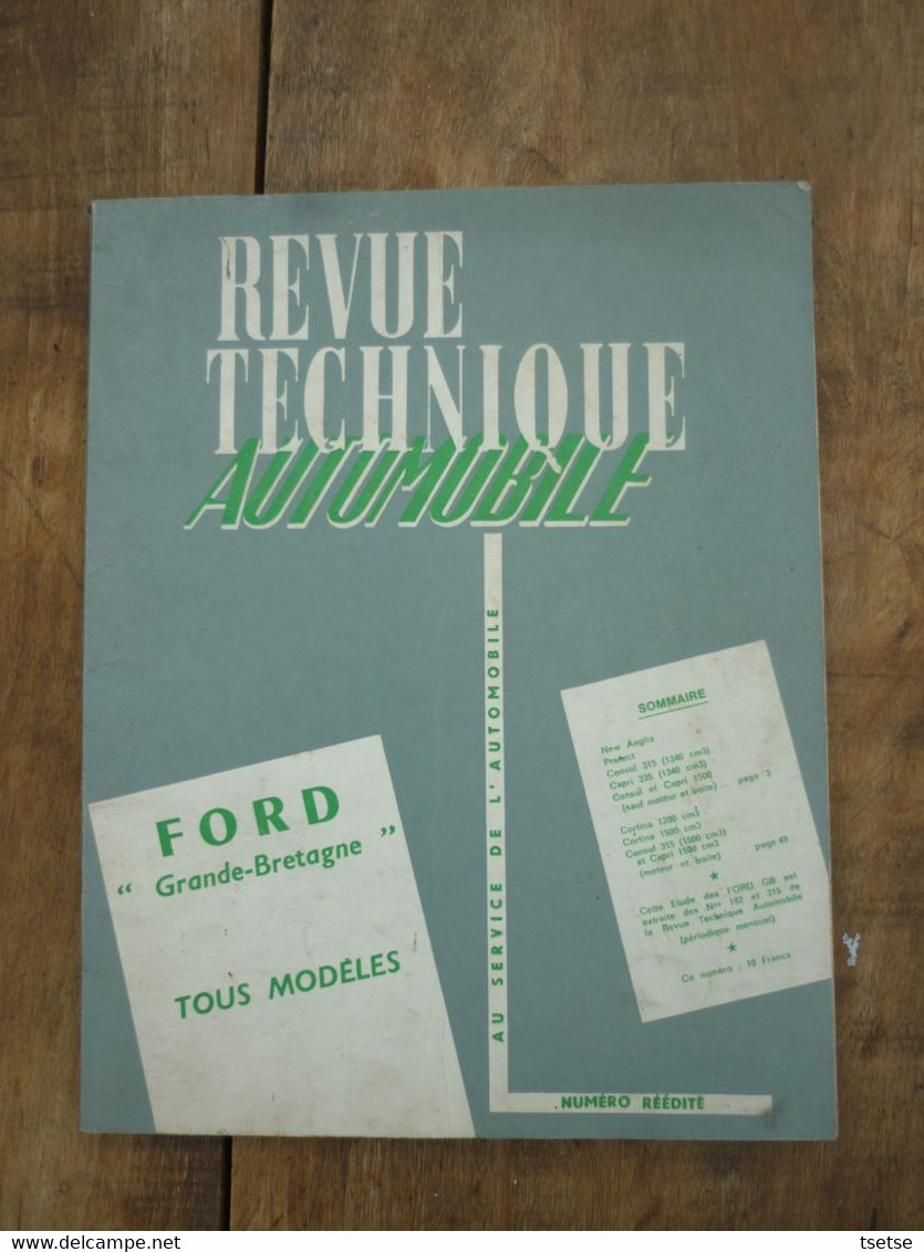 Revue Technique - Ford New Anglia, Consul , Capri Et Cortina... Année 1964 - Auto