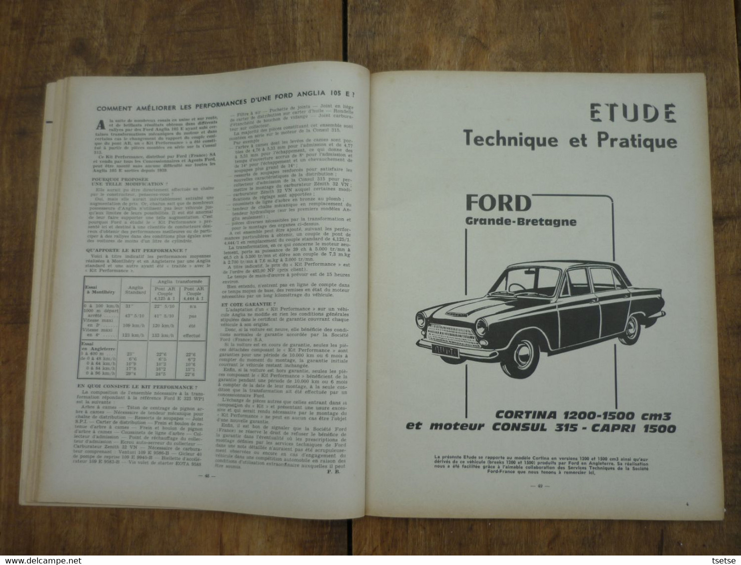 Revue Technique - Ford New Anglia, Consul , Capri Et Cortina... Année 1964 - Auto