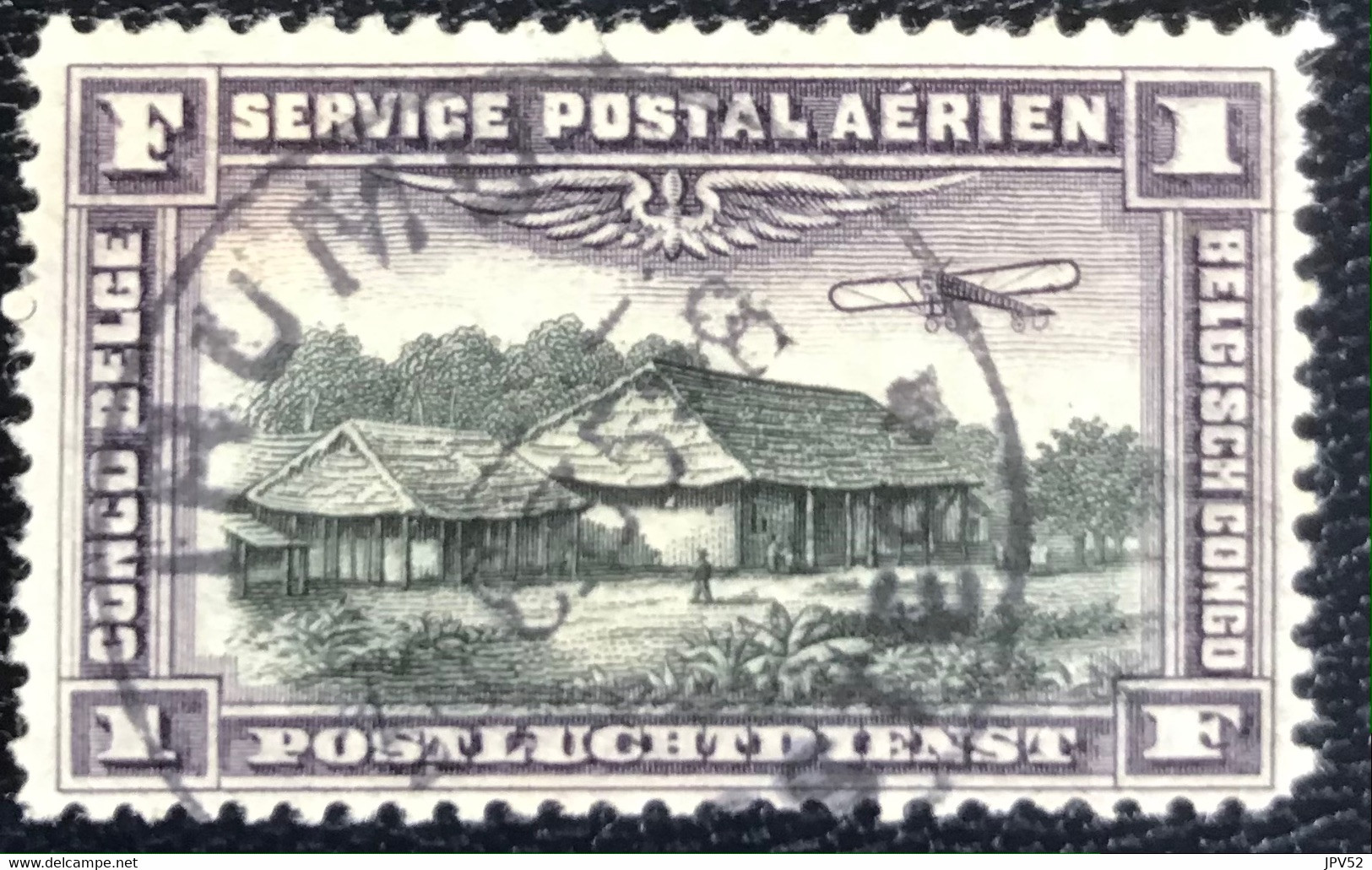 Congo Belge - Belgisch Congo - D2/10 - (°)used - 1921 - Michel 43 - Landschap Met Vliegtuig - Oblitérés