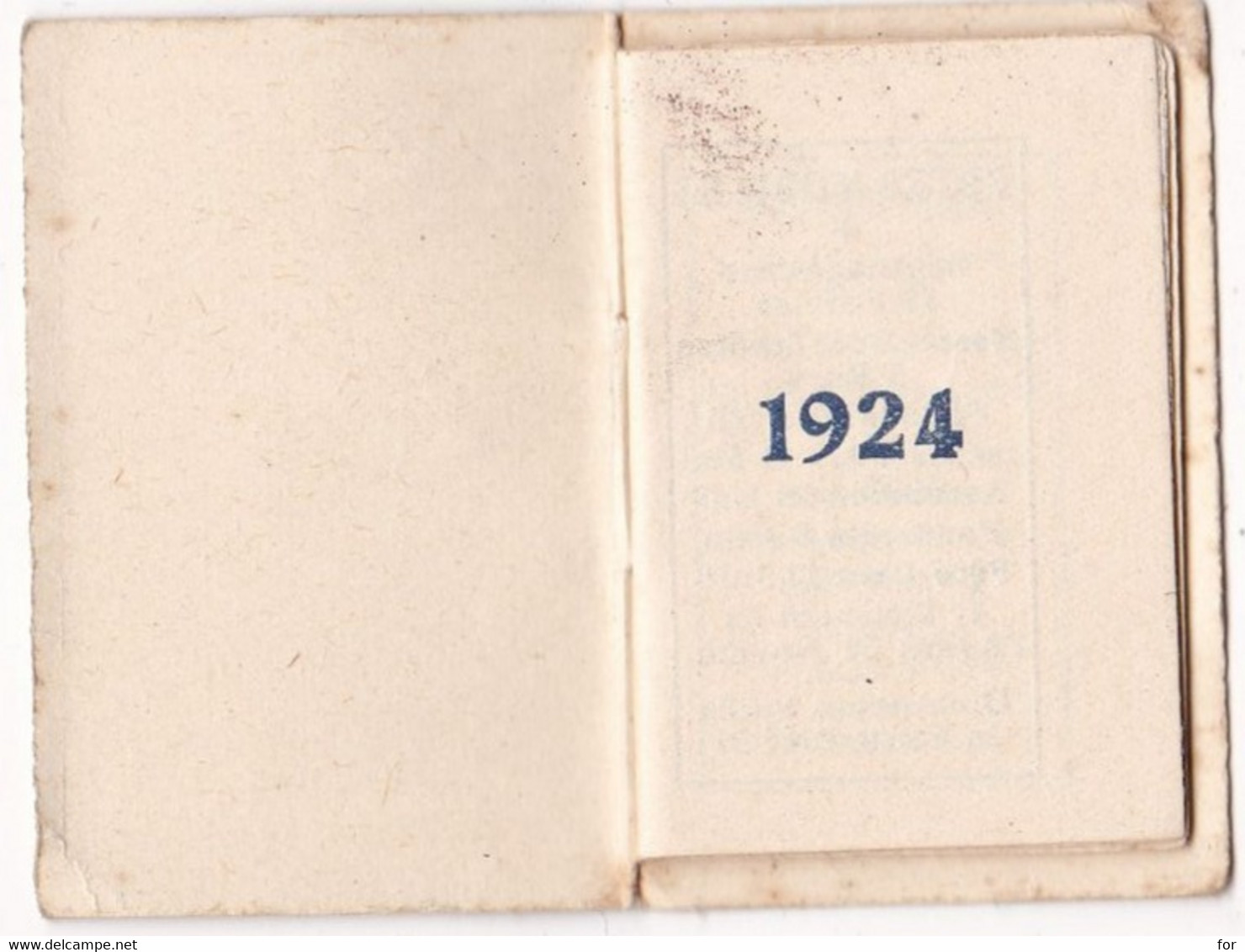 Calendrier : Petit Format ( 6cm X 4cm ) : Religion - Christianisme : La Librairie Religieuse - Lyon : 1924 - Petit Format : 1921-40