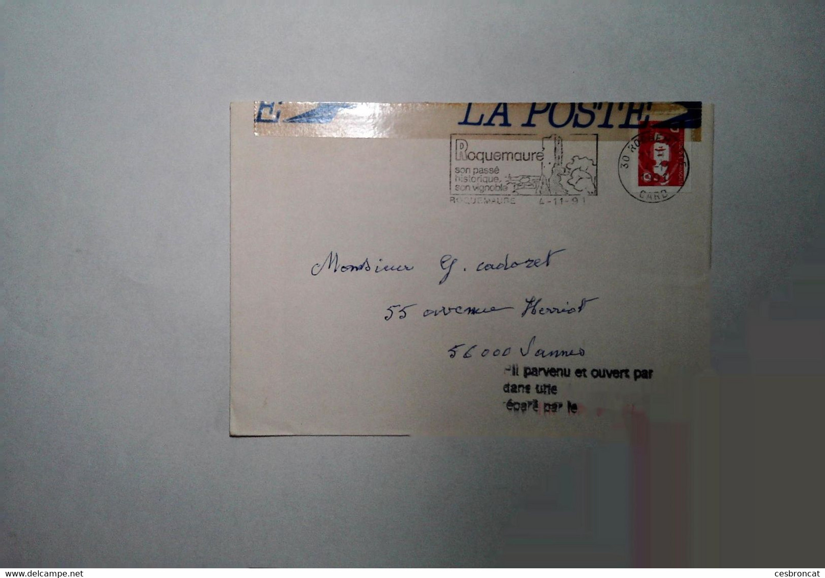 H 7 Lettre /carte /document /entete Accidentée Par La Poste - Lettres Accidentées