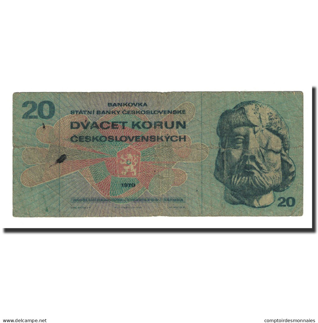 Billet, Tchécoslovaquie, 20 Korun, 1970, KM:92, B+ - Checoslovaquia